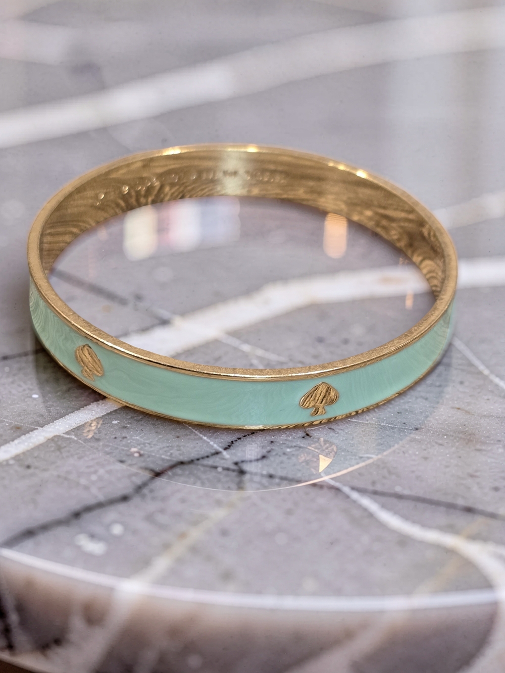 Kate Spade Heritage Spade Mint Green Enamel Bangle